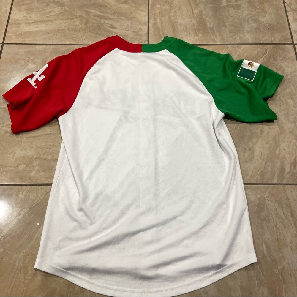 Dodgers 2019 SGA Mexican Heritage Month Green and Red Baseball Jersey Sz M - Picture 5 of 7